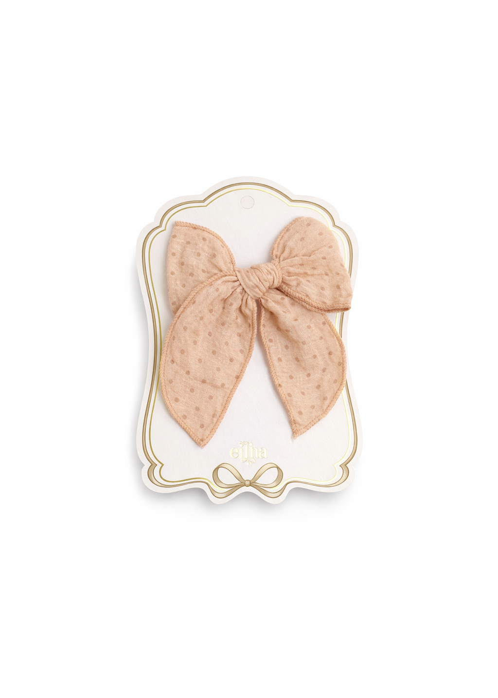 Noeud barrette Fable Bow - pois rose poudré