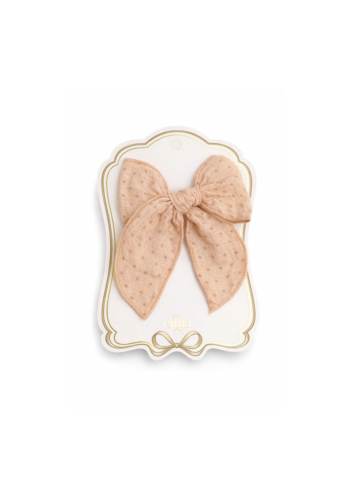 Noeud barrette Fable Bow - pois rose poudré