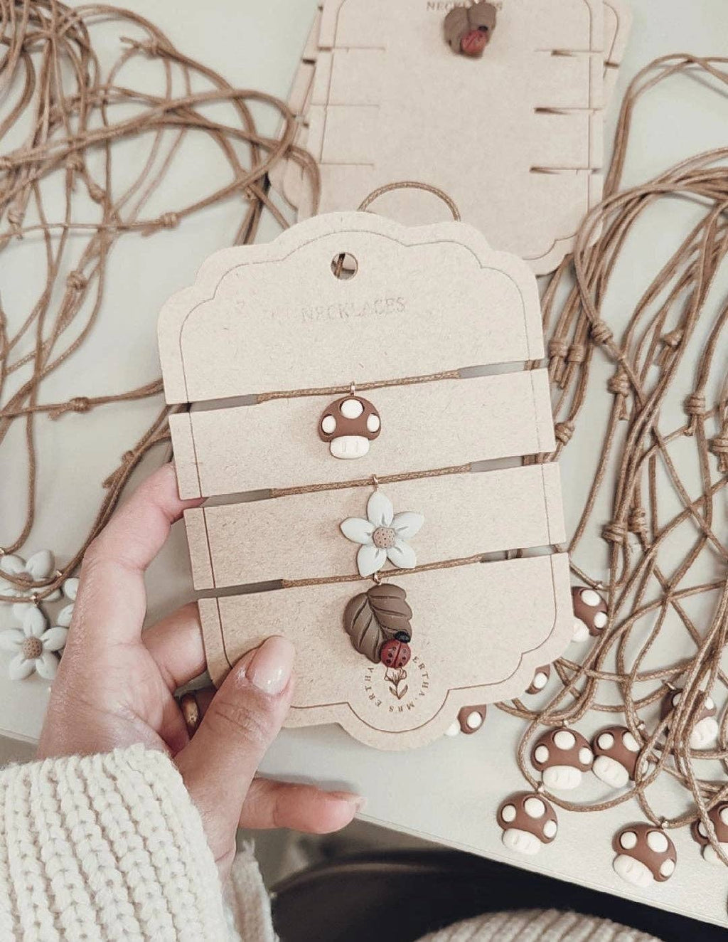 Pack de 3 colliers - Champignon + Fleur + Feuille