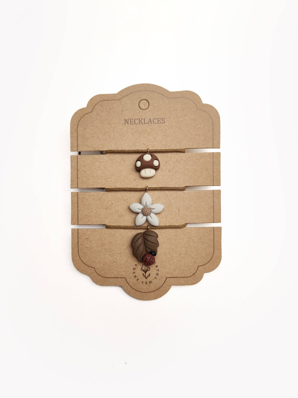 Pack de 3 colliers - Champignon + Fleur + Feuille