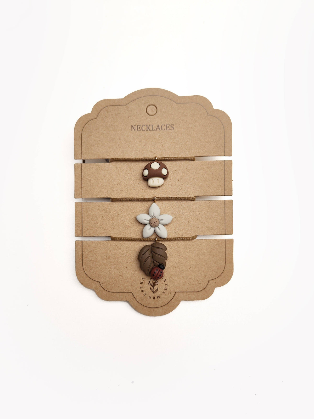 Pack de 3 colliers - Champignon + Fleur + Feuille