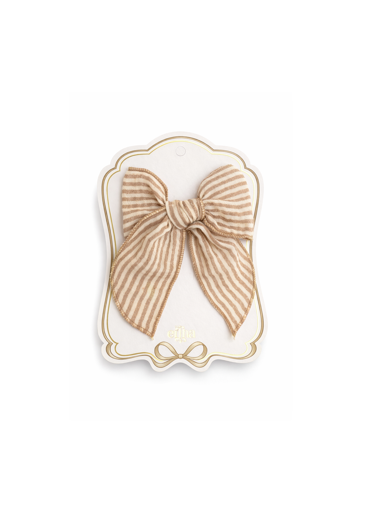 Noeud barrette Fable Bow - Lignes caramel